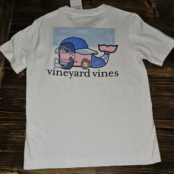 NWT Vineyard Vines, Boys Shirt, Baseball Themed Size 6, White - Picture 4 of 4